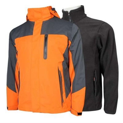 SKJ026 custom-made windbreaker two-piece jacket imported from hook and loop waterproof jacquard fabric seamless rubber pocket breathable mesh windbreaker manufacturer 45 degree